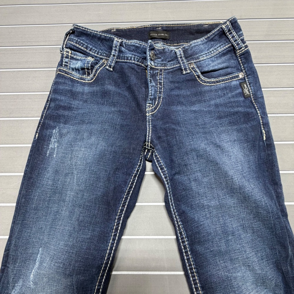 Silver Jeans Co Suki Straight Dark Wash Curvy Fit Jeans W30 L36 L93413SDI349
